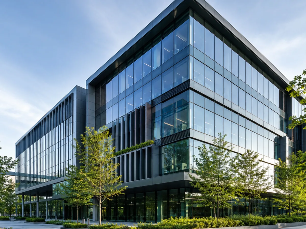 Illustration of a modern commercial building