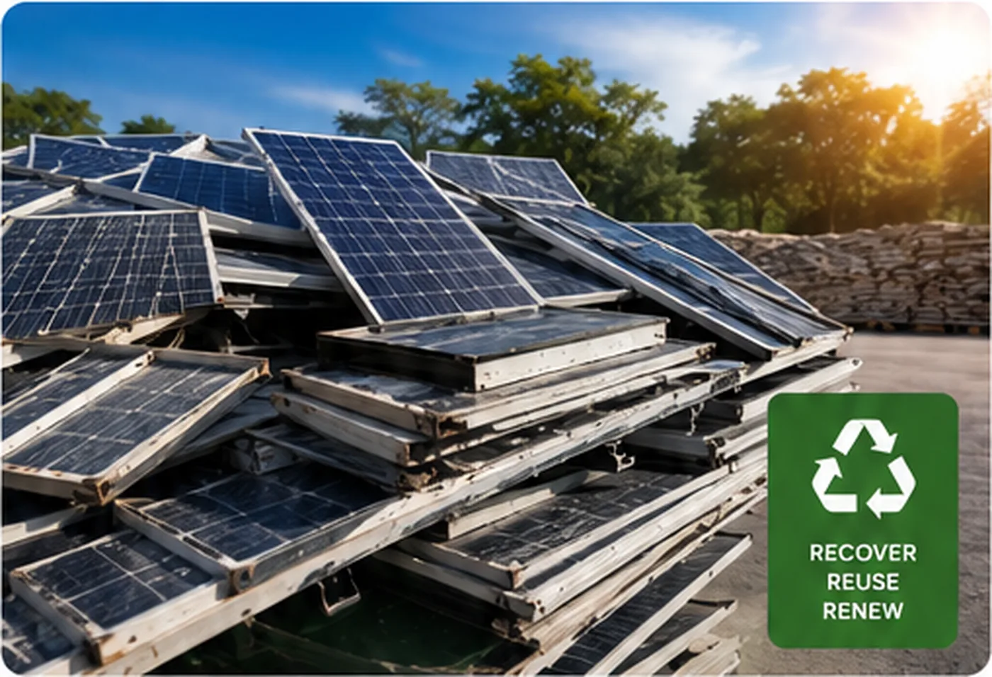 End-of-life solar panels collected for responsible recovery